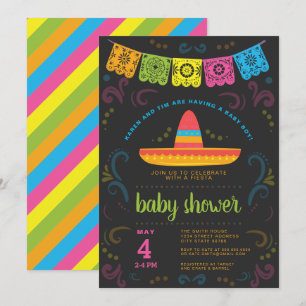 Invitation Baby shower Fiesta coloré conception de tableau no