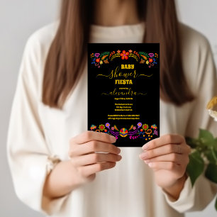 Invitation Baby shower Fiesta coloré mexicain