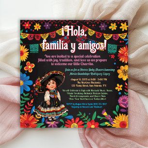 Invitation Baby shower Fiesta Floral Charra
