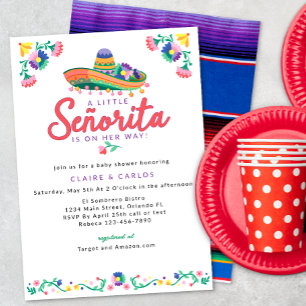 Invitation Baby shower Fiesta Floral Sombrero