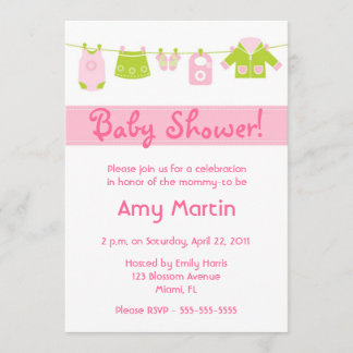 Invitation Baby shower - fille