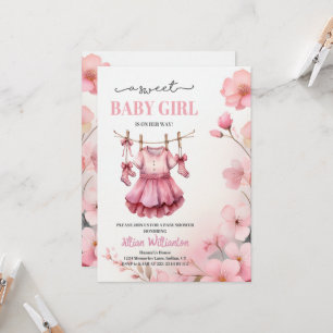 Invitation Baby shower fille