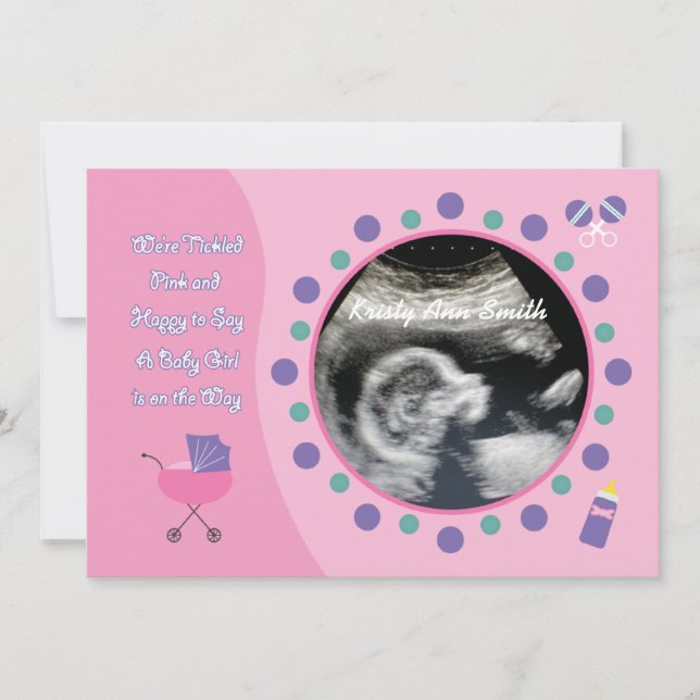 Invitation Baby shower fille (Devant)