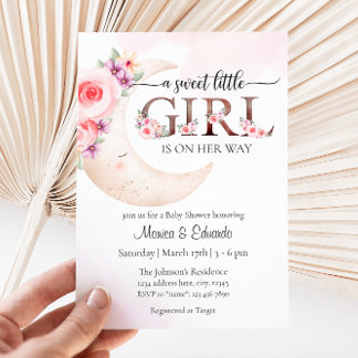 Invitation Baby shower fille
