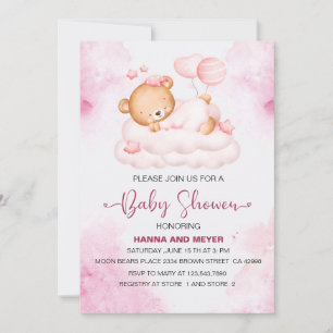 Invitation Baby shower fille