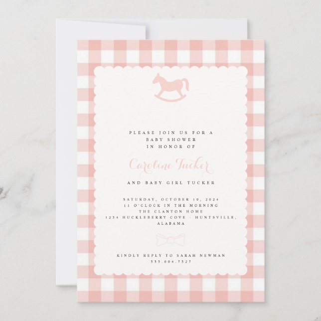 invitation baby shower fille (Devant)