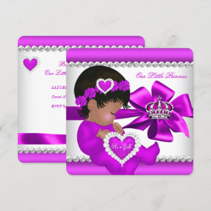 Invitation Baby shower fille afro-américaine rose