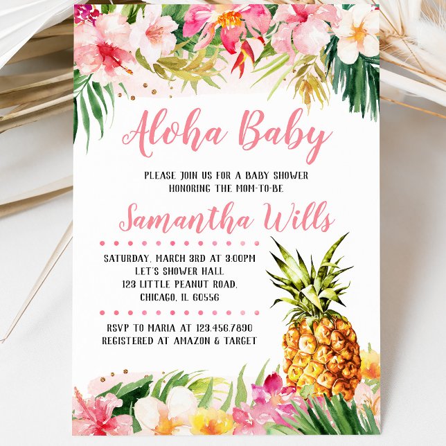 Invitation Baby Shower Fille Ananas (Créateur téléchargé)