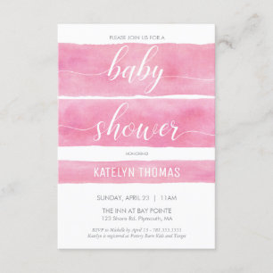 Invitation baby shower, Fille, Aquarelle, Personna
