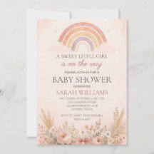 Baby Shower Fille Arc-en-Ciel Bohème