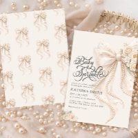Baby Shower Fille Arc-en-Ciel Floral Nœud Élégant