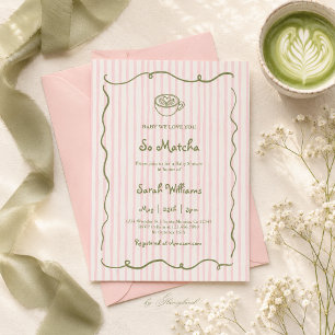 Invitation Baby Shower Fille au Matcha et Fraise