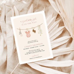 Invitation Baby shower fille, Baby shower fille Bo