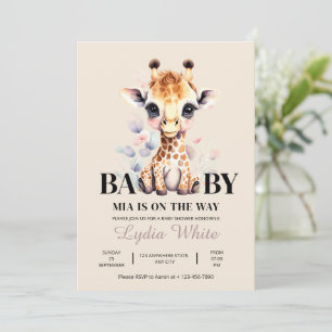 Invitation Baby shower fille Baby shower Giraffe ÉDITABLE