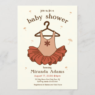 Invitation Baby shower fille Ballerina