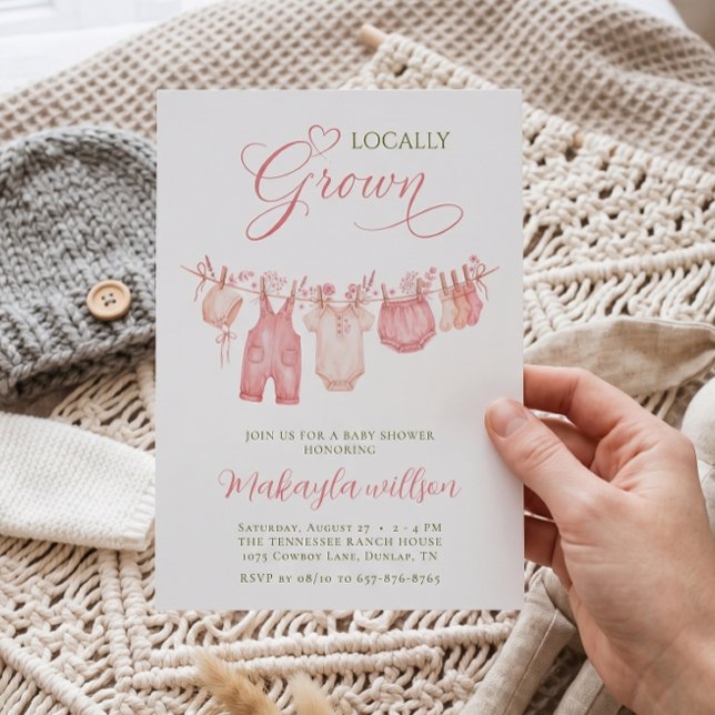 Invitation Baby-Shower Fille Bohème avec Linge Local (Créateur téléchargé)