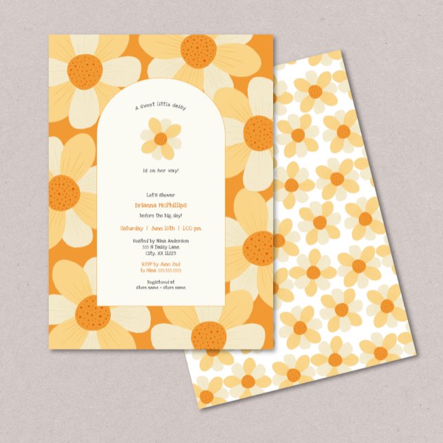 Invitation Baby shower fille Boho Daisy (Créateur téléchargé)