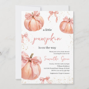 Invitation Baby shower fille Citrouille de la ceinture rose