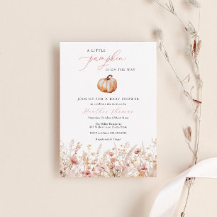 Invitation Baby shower fille Citrouille rose
