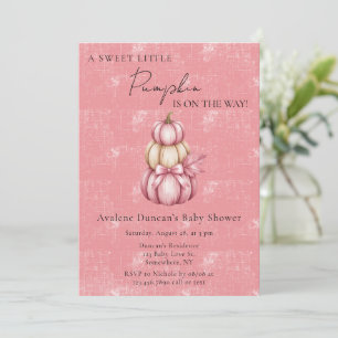 Invitation Baby shower fille Citrouille rose