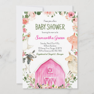 Invitation Baby Shower Fille de la Ferme