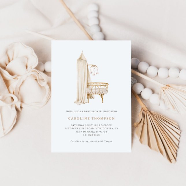 Invitation Baby Shower Fille de Nursery Boho (Créateur téléchargé)