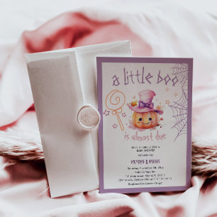 Invitation Baby Shower Fille d'Halloween Little Boo Presque D