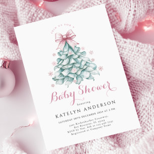 Invitation Baby shower Fille d'hiver Noël