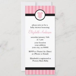 Invitation Baby shower fille en tenue rose