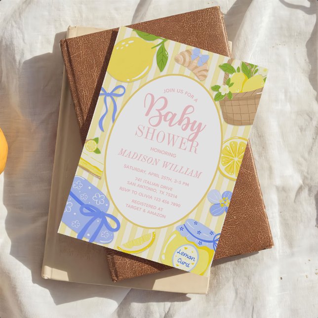 Invitation Baby Shower Fille Été Citron Citrus (Créateur téléchargé)