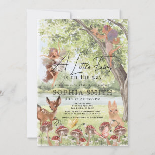 Invitation Baby shower Fille Fée Enchanted Forest