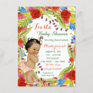 Invitation Baby Shower Fille Fiesta Mexicaine