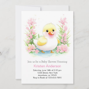 Invitation Baby shower fille Fleur sauvage béatillonne