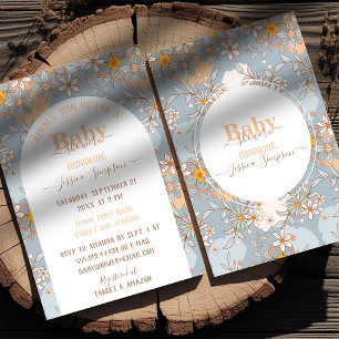 Invitation Baby shower fille Fleur sauvage Boho