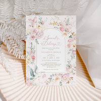 Baby shower fille Fleur sauvage de la cigogne rose