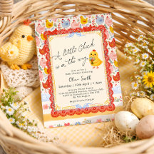 Baby Shower Fille Fleurie Petit Poussin de Printem