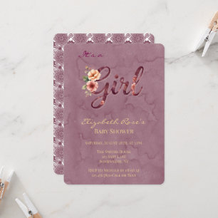 Invitation Baby Shower Fille Florale