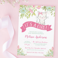 Baby Shower Fille Florale Kitty