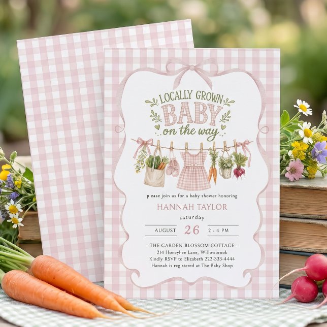 Invitation Baby Shower Fille Né Localement (Créateur téléchargé)