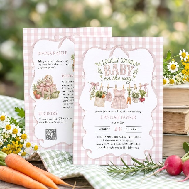 Invitation Baby Shower Fille Née Localement (Créateur téléchargé)