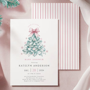Invitation Baby shower Fille Noël hiver