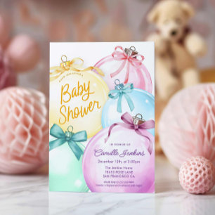 Invitation Baby shower Fille Noël hiver