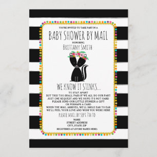 Invitation Baby shower Fille Par La Poste Distancing Social S