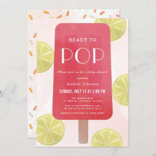 Invitation Baby shower Fille Popsicle Lemonade Rose