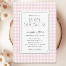 Baby shower fille rose classique En vichy