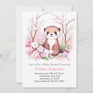 Invitation Baby shower Fille Rose Otterly Floral Paradise