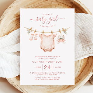 Invitation Baby shower Fille Rosée Fille