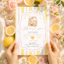 Baby Shower Fille Ruban Rose et Citron Jaune