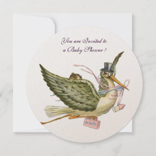 Invitation BABY SHOWER FILLE STORL Champagne blanc rose