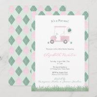 Baby Shower Fille Thème Golf Rose Et Vert Mignon